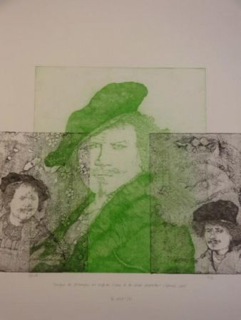 Gravure Gendre-Bergère -  Double Je. Improvisation autour d'autoportraits gravés de Rembrandt