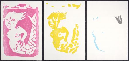 Gravure Sur Bois Lorjou - Décomposition des couleurs d'une gravure, 1965