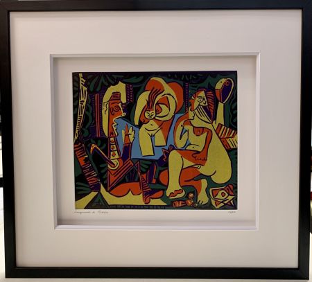 Linogravure Picasso - Déjeuner sur l’herbe