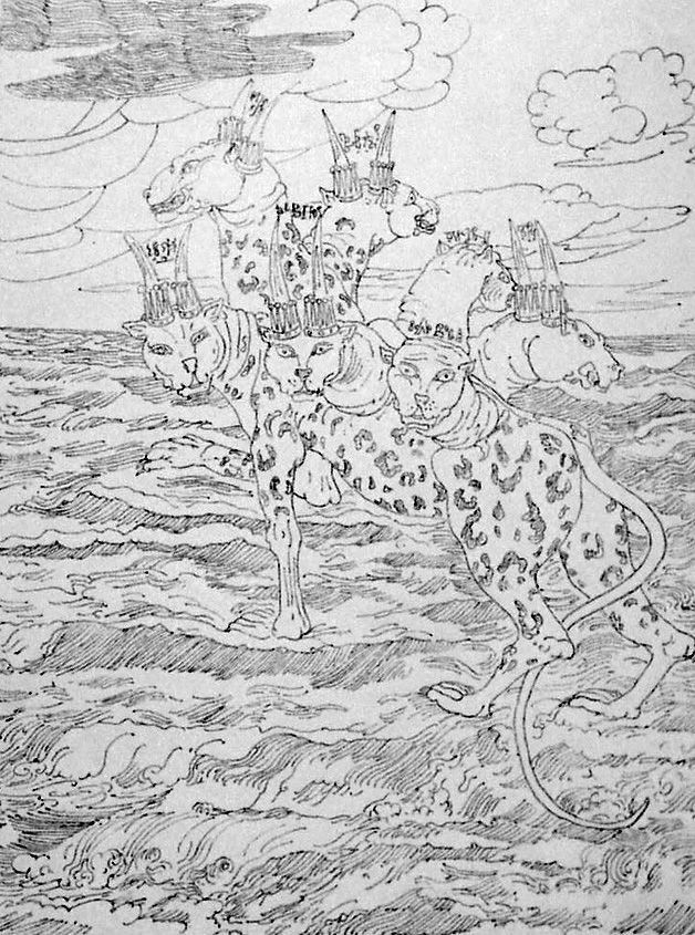 Lithographie De Chirico - E vidi una bestia salir su dal mare...