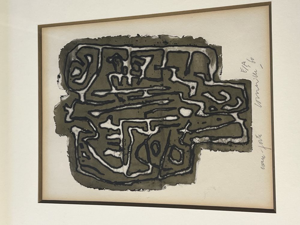 Eau-Forte Corneille - Eau-forte Signes dans la Pierre, 1959. Atelier Stanley William Hayter