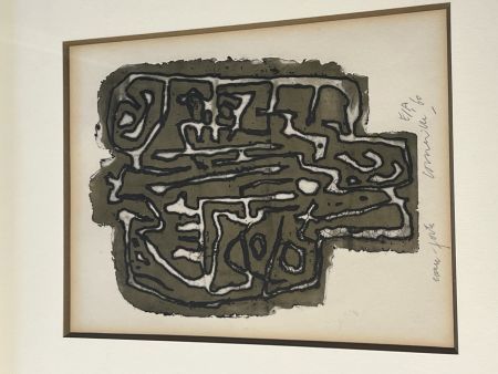 Eau-Forte Corneille - Eau-forte Signes dans la Pierre, 1959. Atelier Stanley William Hayter