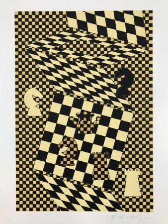 Lithographie Vasarely - ECHIQUIER