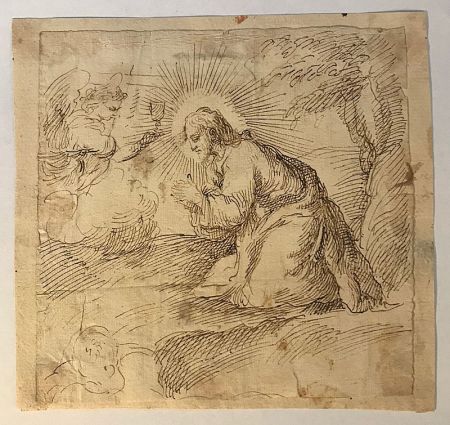 Aucune Technique Anonyme - Ecole italienne, XVIIe, cecle de Carlo MARATTA (1625-1713).  Le Christ en prière