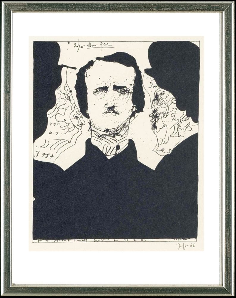 Lithographie Janssen - Edgar Allen Poe, 13.2.1966