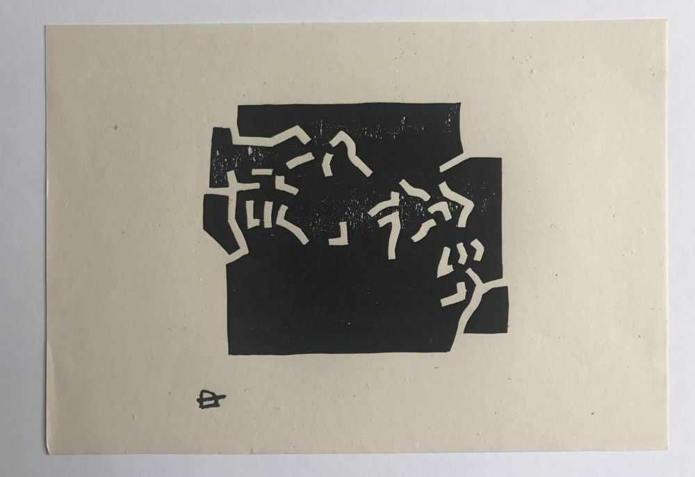 Gravure Sur Bois Chillida - Egokarri (Carte de Voeux 69)