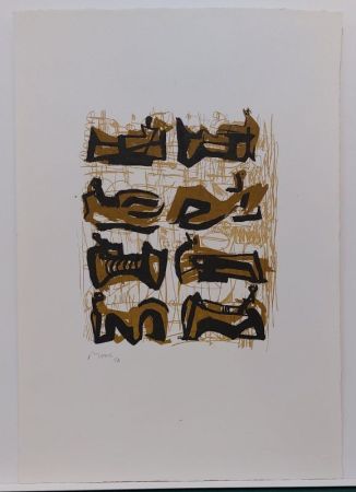 Lithographie Moore - Eight lying figures 