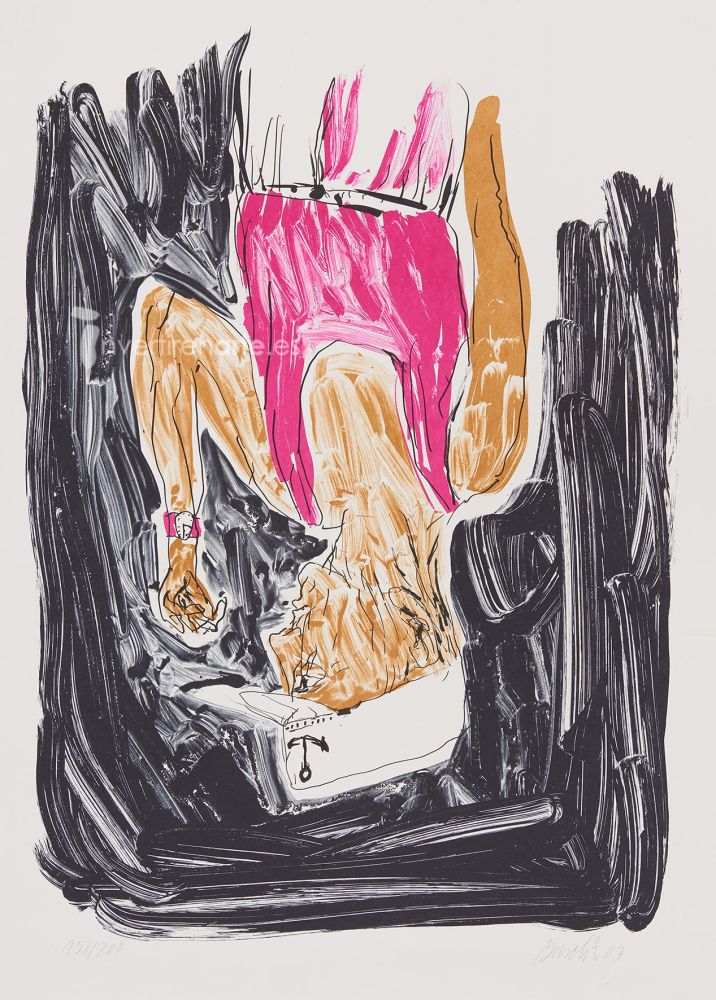 Lithographie Baselitz - Einer malt mein portrait