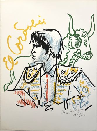 Lithographie Cocteau - EL CORDOBES (Magnan : Taureaux. 1963/1965)