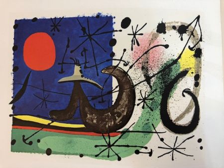 Lithographie Miró - El lagarto de las plumas de oro