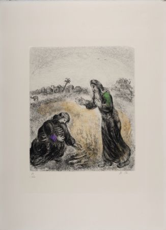 Multiple Chagall - Elie et la Veuve de Sarepta, 1958 - Hand-signed & Hand-colored!