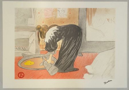 Lithographie Toulouse-Lautrec - Elles, femme au tub