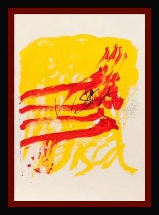 Lithographie Tàpies - ELS MESTRES DE CATALUNYA 