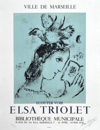 Lithographie Chagall - Elsa Triolet 
