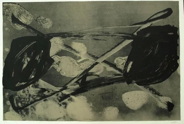 Lithographie Tàpies - Empreinte barrée