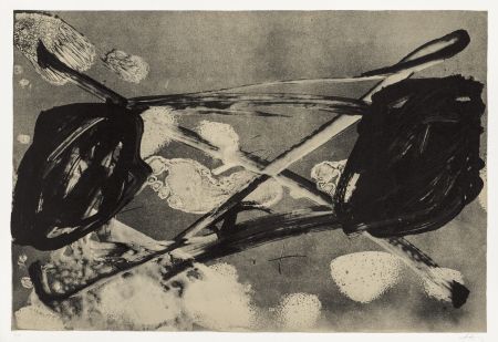 Lithographie Tàpies - Empreinte barrée 