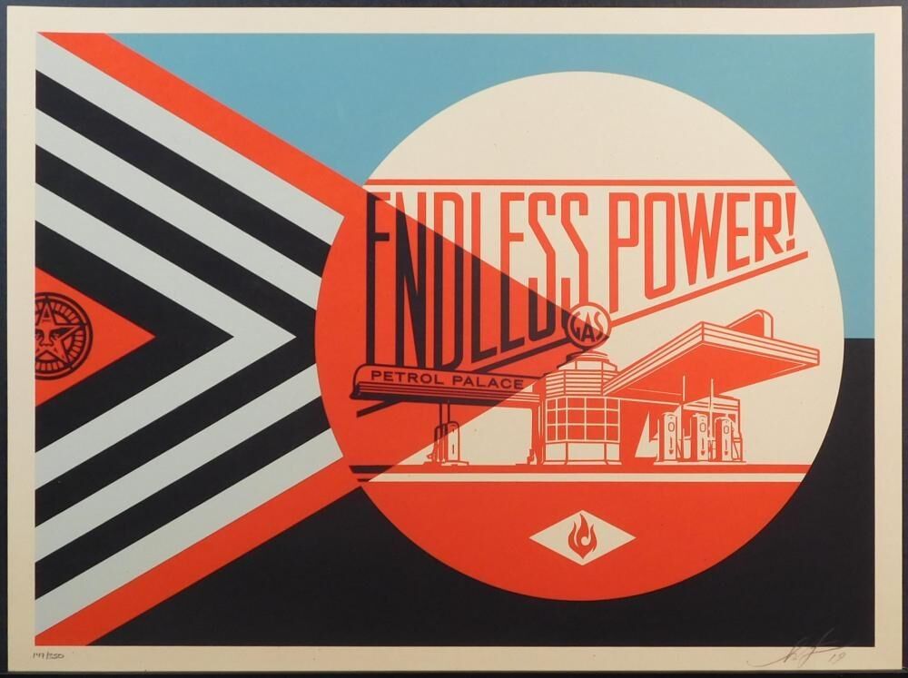 Sérigraphie Fairey - Endless Power Petrol Palace