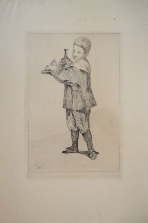 Gravure Manet - Enfant portant un plateau