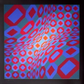 Sérigraphie Vasarely - Enigma 8