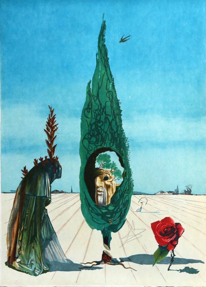 Lithographie Dali - Enigma of the Rose (Death) 