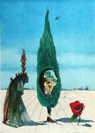 Lithographie Dali - Enigma of the Rose (Death) 