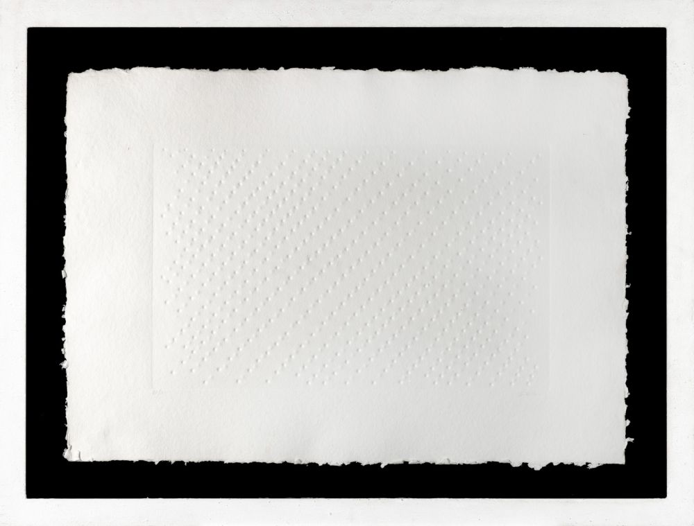 Multiple Castellani - Enrico Castellani (1930 - 2017) - Superficie Bianca- Calcography on paper -1969