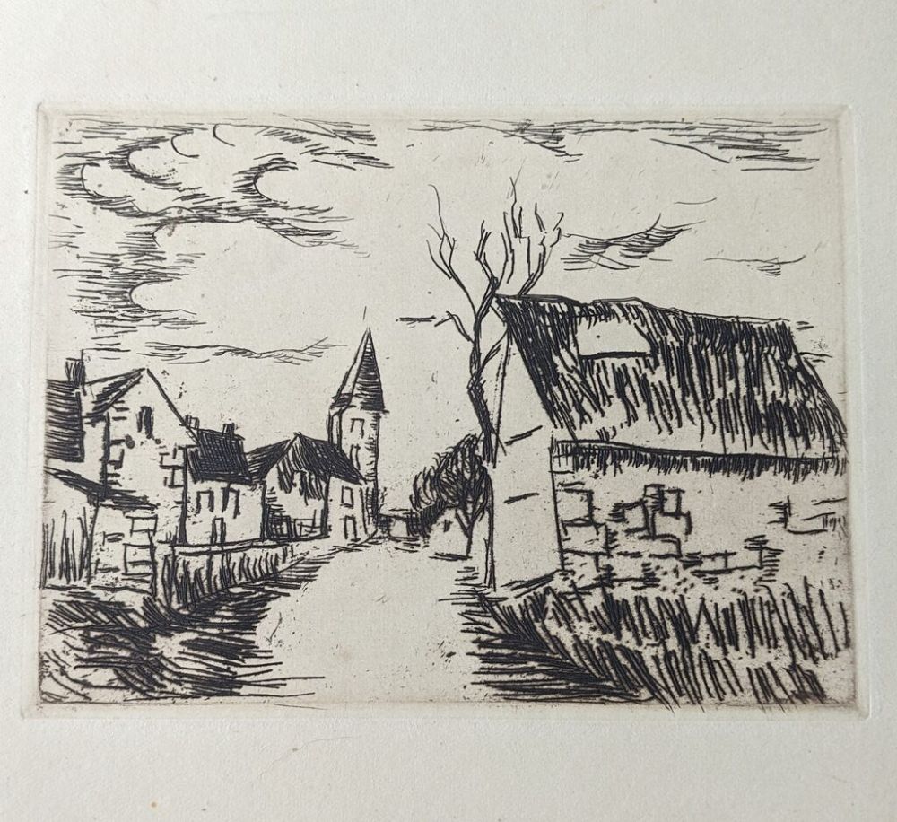 Gravure Vlaminck - Environs de Marines / Oise