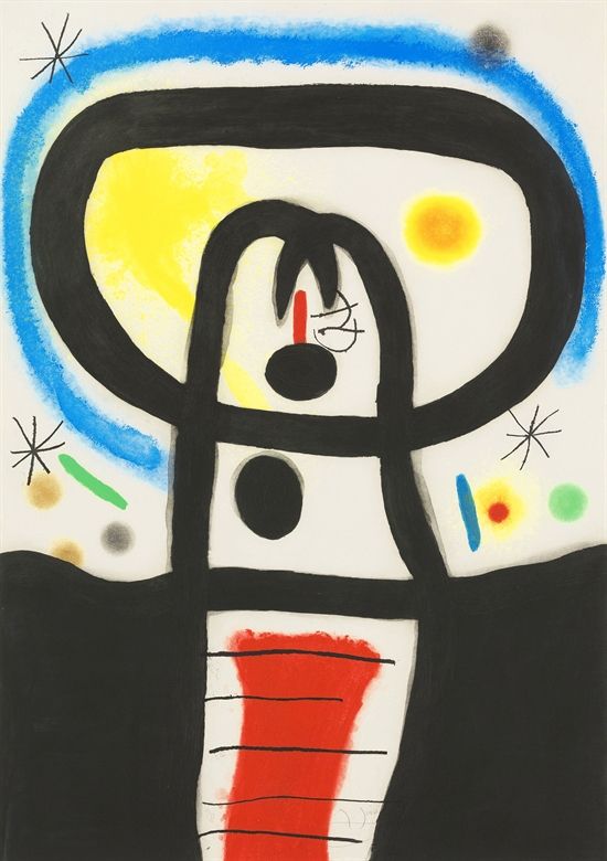 Gravure Miró - Equinox is a Etching and aquatint in colours by Joan Miro