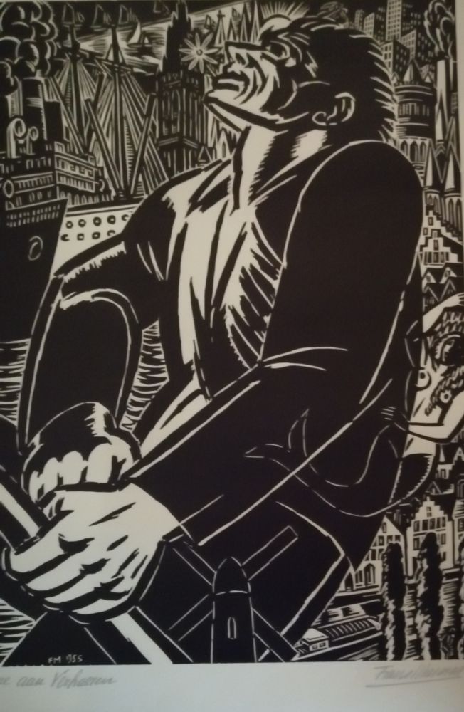 Gravure Sur Bois Masereel - Ere aan Verhaeren