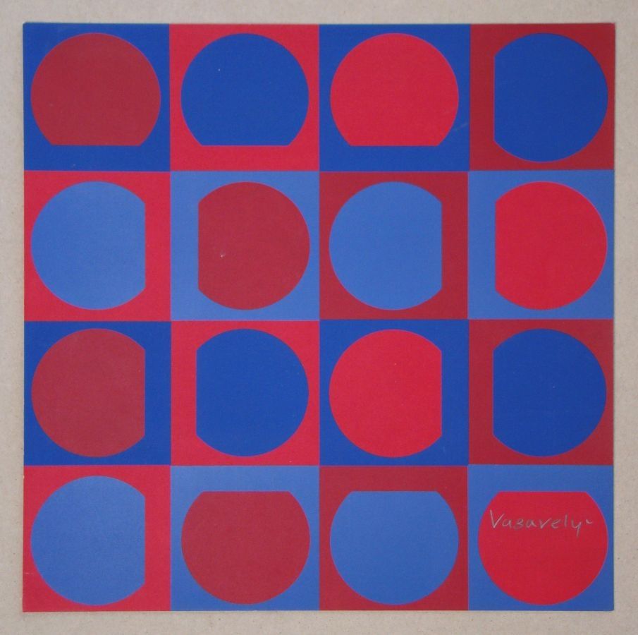 Sérigraphie Vasarely - Eridan Rouge