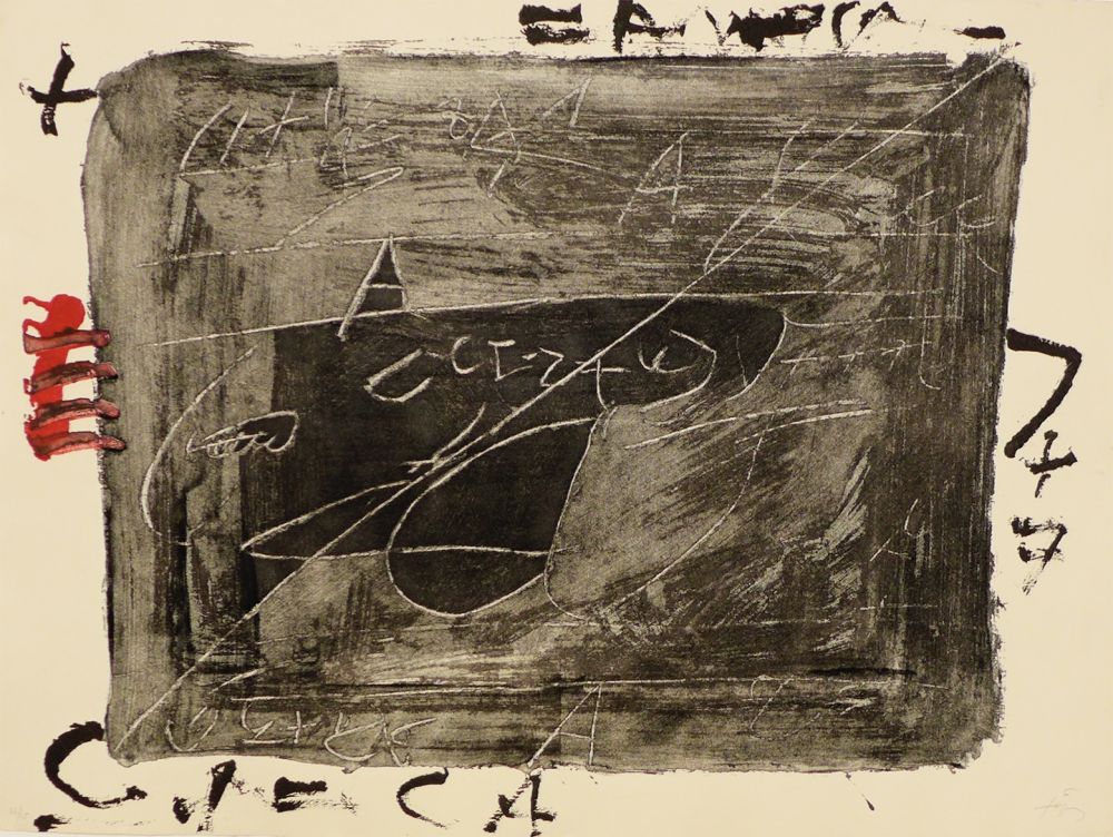 Gravure Tàpies - Esgrafiats sobre negre