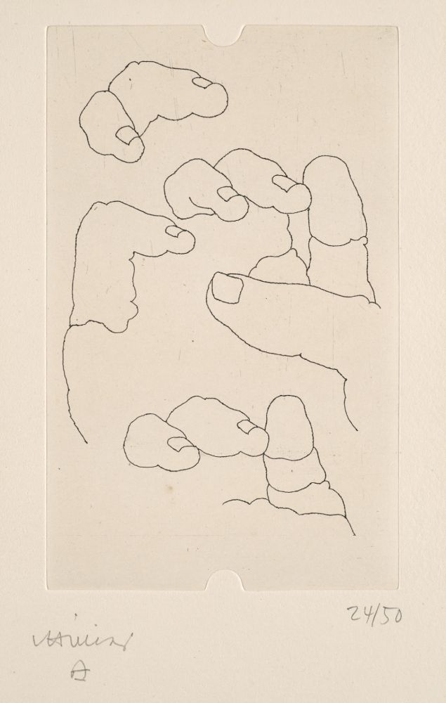 Gravure Chillida - Esku (from La mémoire et la main, by Edmond Jabes)