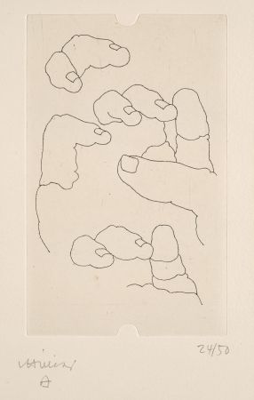 Gravure Chillida - Esku (from La mémoire et la main, by Edmond Jabes)