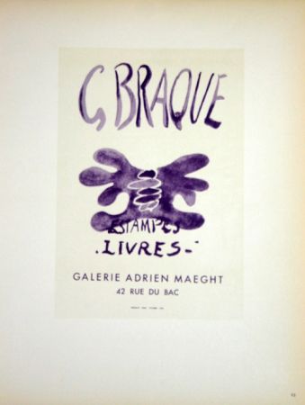 Lithographie Braque - Estampes  Livres