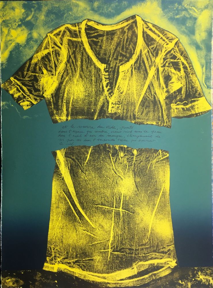 Lithographie Recalcati - Et le sourire du vide…(Placard Bailly). Version en vert. Lithographie de 1975