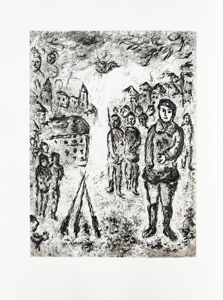 Eau-Forte Chagall - Et sur la terre