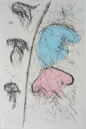 Gravure Balle - Etching with watercolour
