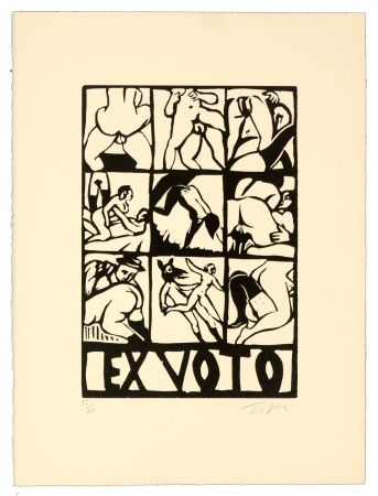 Linogravure Topor - Ex-voto