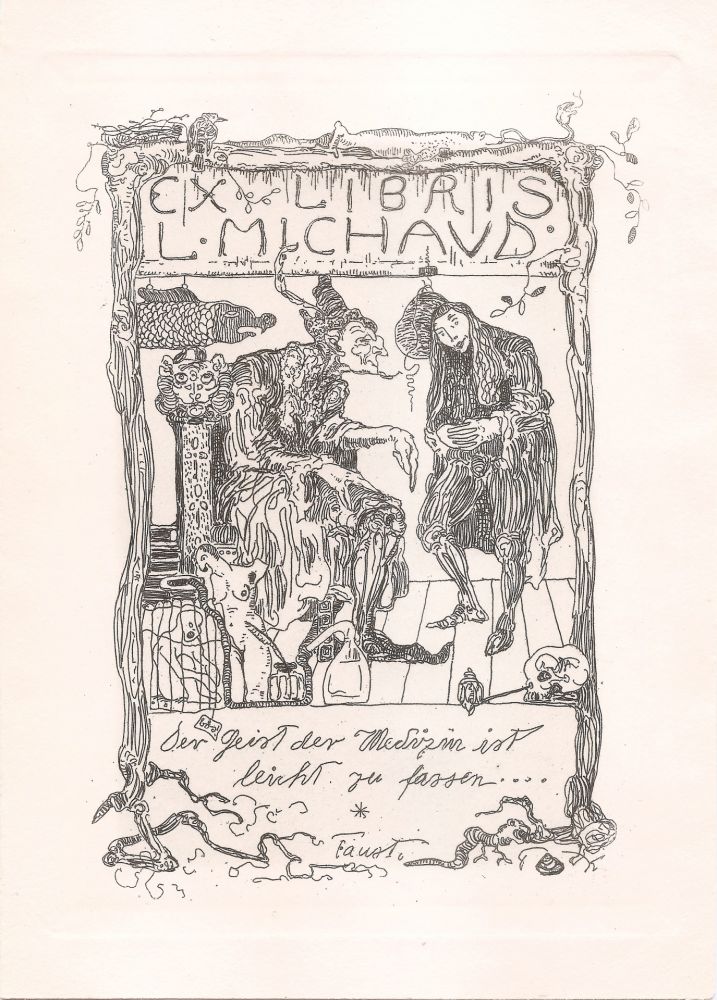 Gravure Klee - Ex Libris L. Michaud