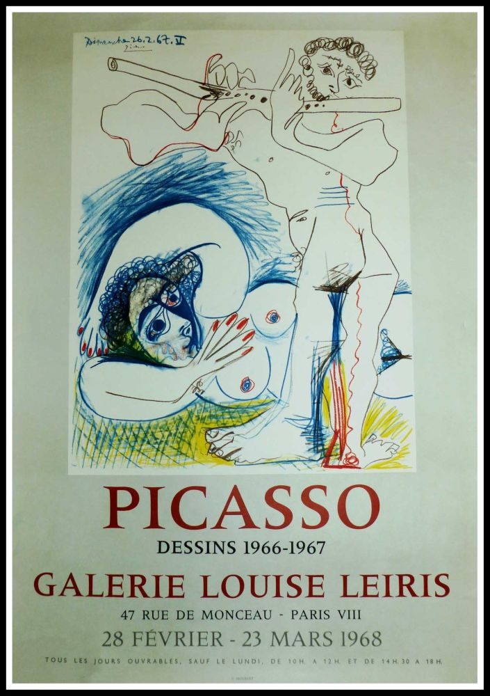 Affiche Picasso - EXPO 1968 GALERIE LOUISE LEIRIS