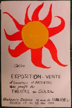 Lithographie Calder - Expo 74 - Galerie Delpire  au profit du théâtre du soleil