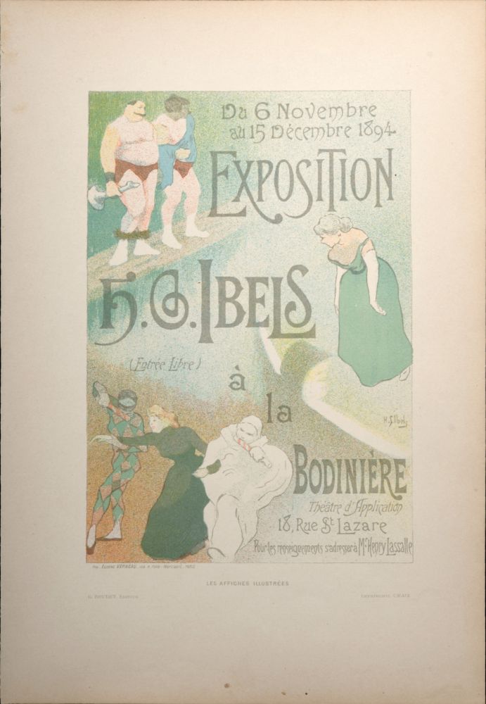 Lithographie Ibels - Exposition H.G Ibels à la Bodinière, 1896