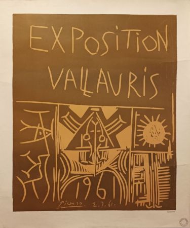 Linogravure Picasso - Exposition Vallauris - 1961