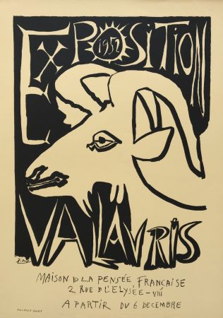 Lithographie Picasso - Exposition Vallauris - Maison de la Pensee Francaise
