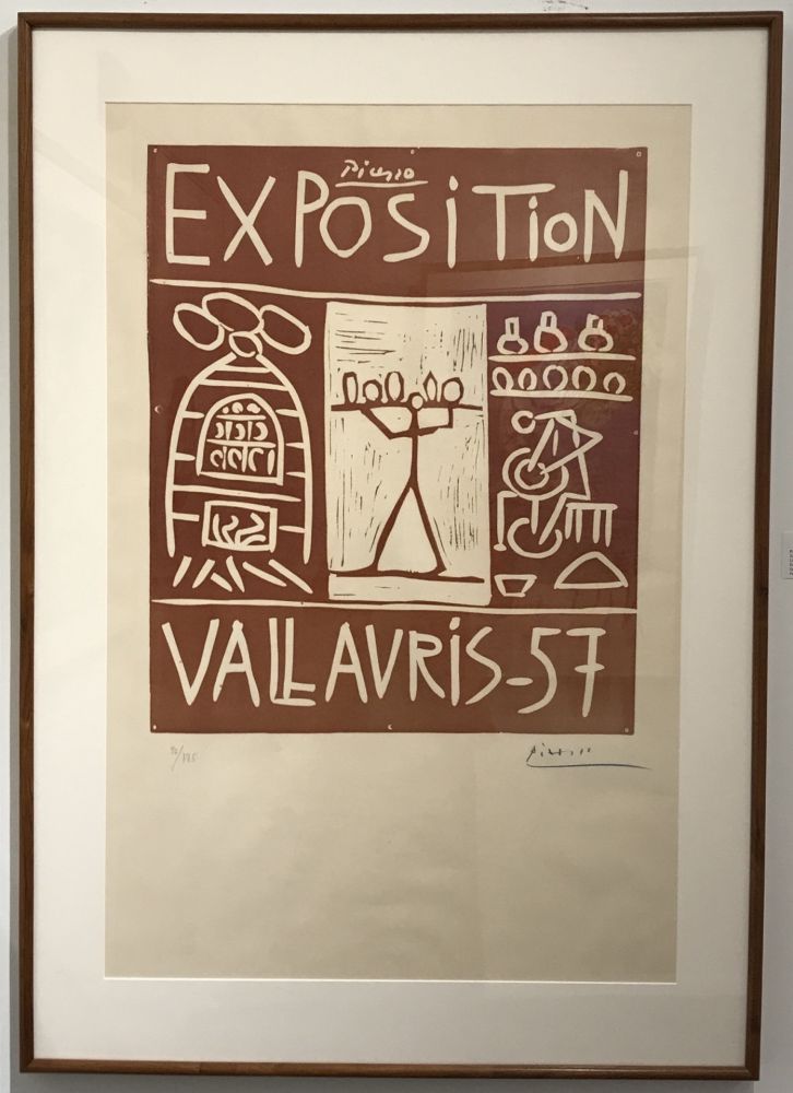 Linogravure Picasso - Exposition Vallauris 1957 (B.1277)