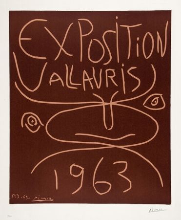 Linogravure Picasso - Exposition Vallauris, 1963