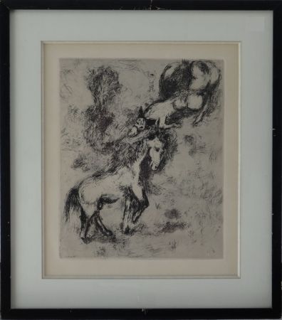 Eau-Forte Chagall - Fables de la Fontaine - Le cheval et l'âne