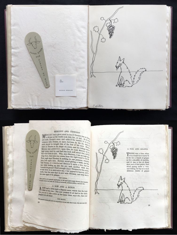 Livre Illustré Calder - FABLES OF ÆSOP (1931), 1 des 50 avec dessin original.
