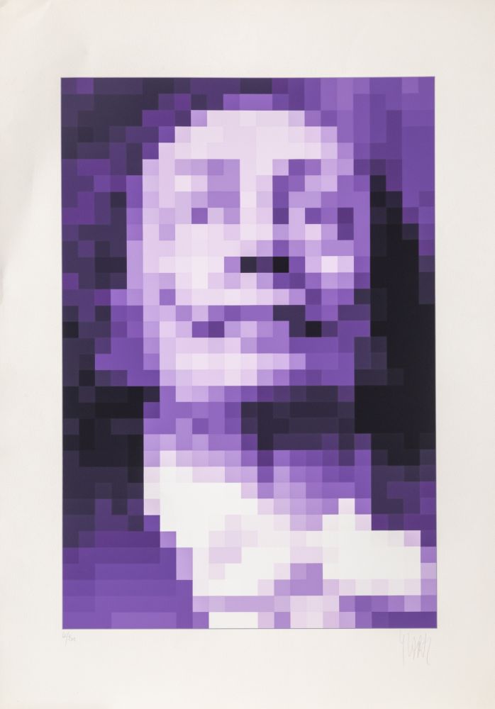 Sérigraphie Yvaral - Face of Dali - Purple