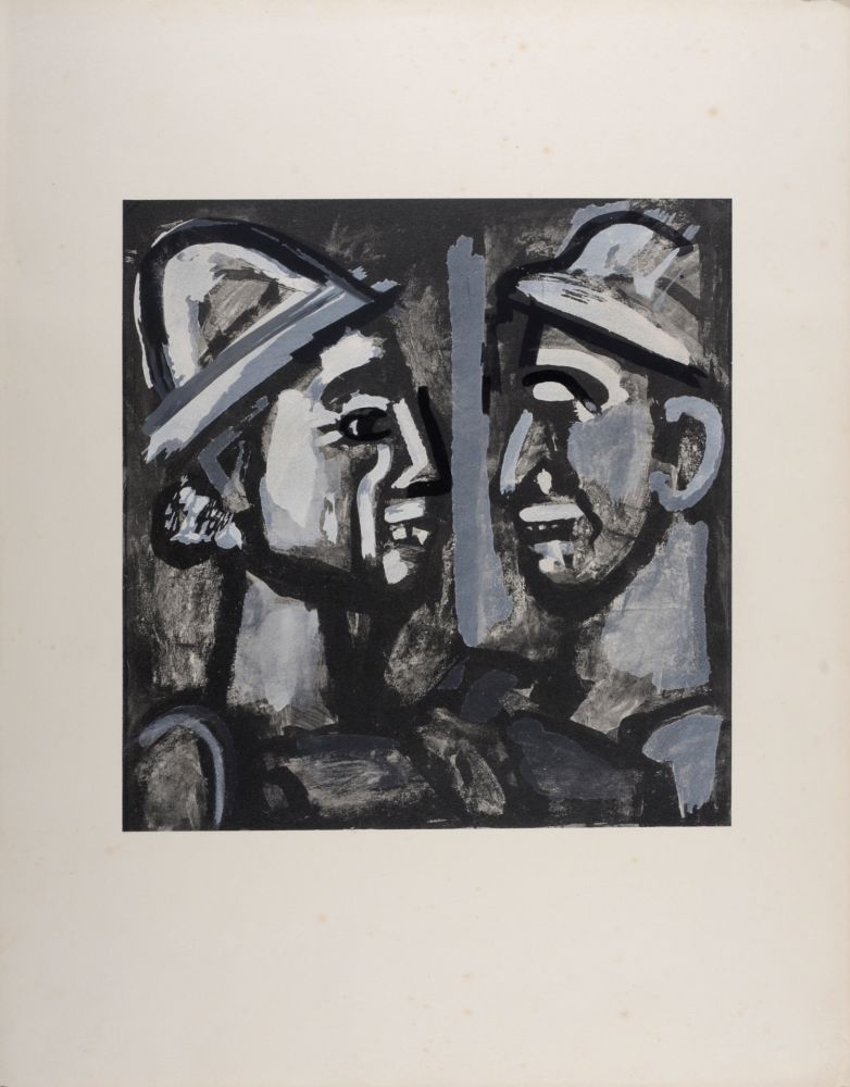 Lithographie Rouault - Face à Face, 1933